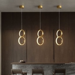 Pendant Light Brass Rings Decorative Light Fixture