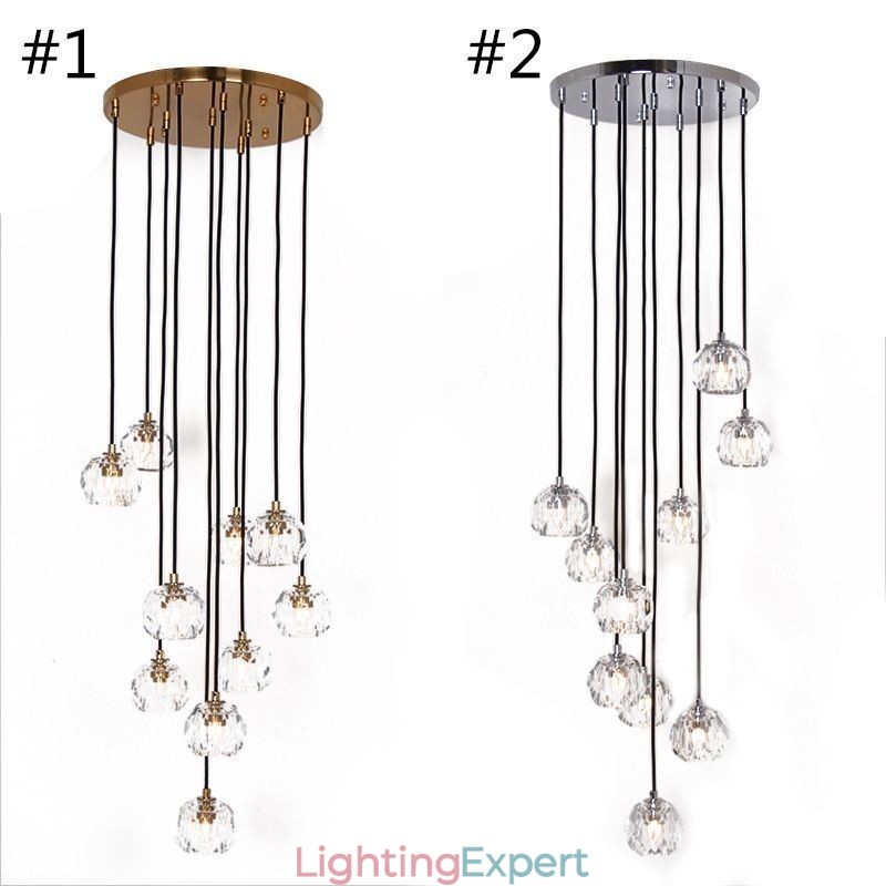 Mordern Crystal Soccer Ball Shape Ceiling Light Hanging Lights