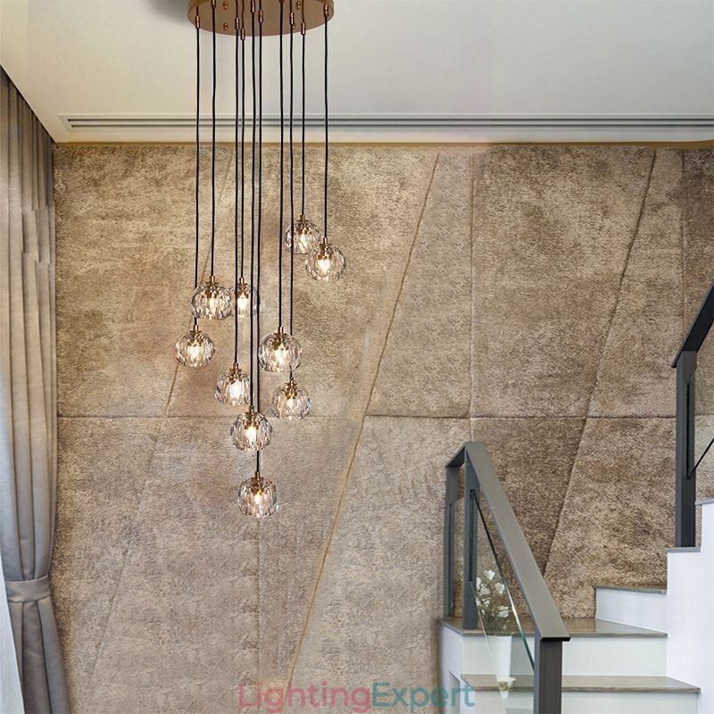 Mordern Crystal Soccer Ball Shape Ceiling Light Hanging Lights