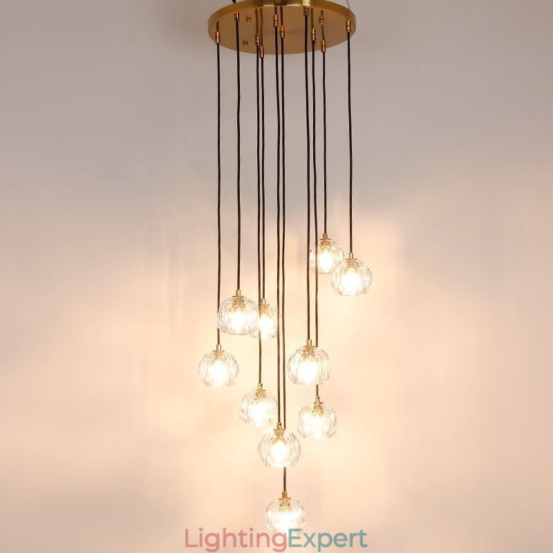 Mordern Crystal Soccer Ball Shape Ceiling Light Hanging Lights