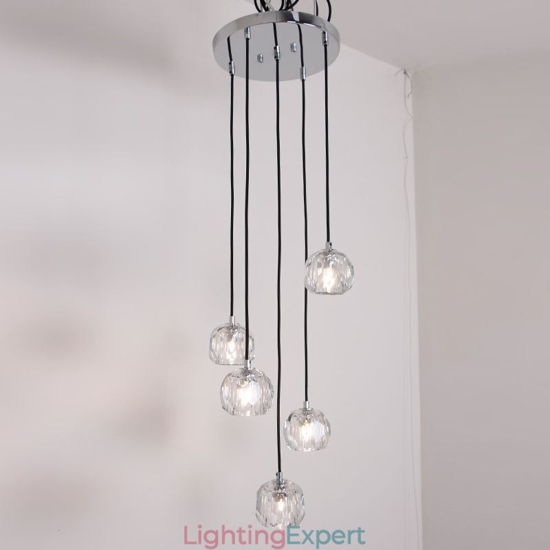 Mordern Crystal Soccer Ball Shape Ceiling Light Hanging Lights
