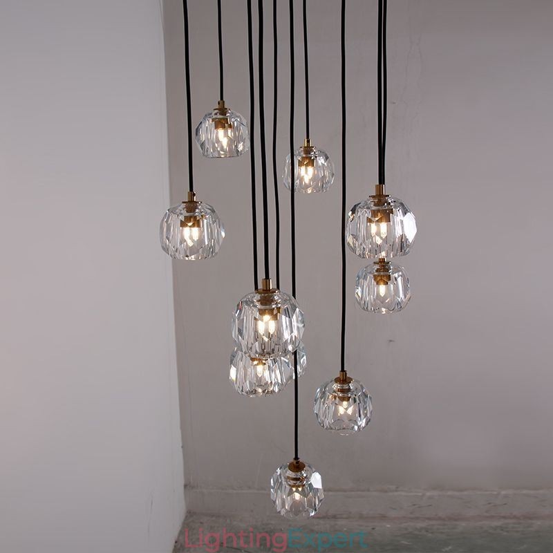 Mordern Crystal Soccer Ball Shape Ceiling Light Hanging Lights
