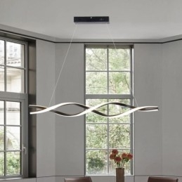Modern Pendant Lighting Black Wave Shape Hanging Lights
