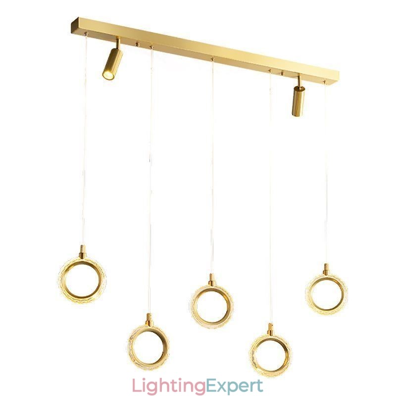 Pendant Light Acrylic Ring Light Fixture with Spotlight