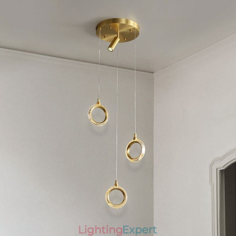 Pendant Light Acrylic Ring Light Fixture with Spotlight