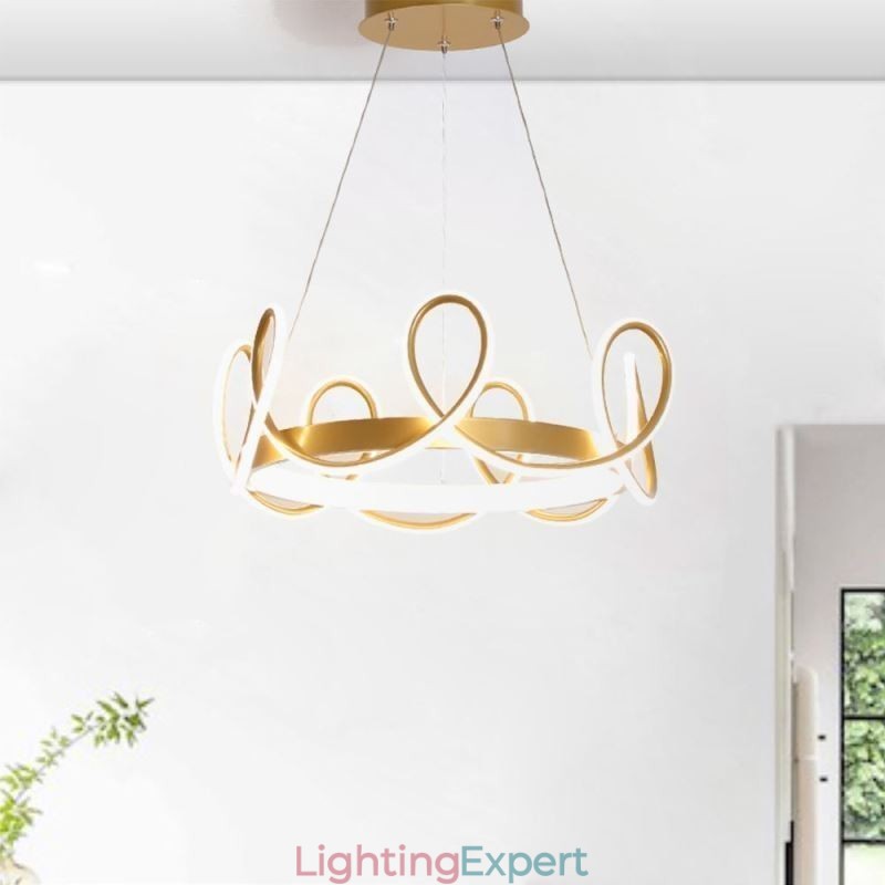 Modern Hanging Light Crown Pendant Light Aluminum 1 Light
