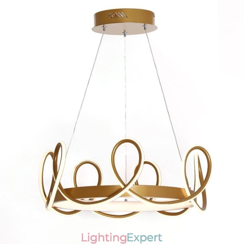 Modern Hanging Light Crown Pendant Light Aluminum 1 Light