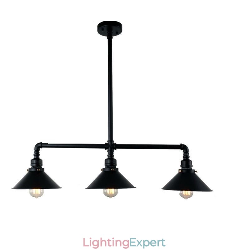 3 Light Retro Industrial Vintage Water Pipe Pendant Light Chandelier Country Rustic Style