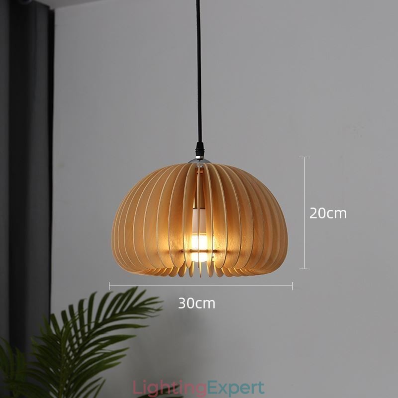 Retro Style Pendant Light Basswood Pumpkin Pendant Lamp