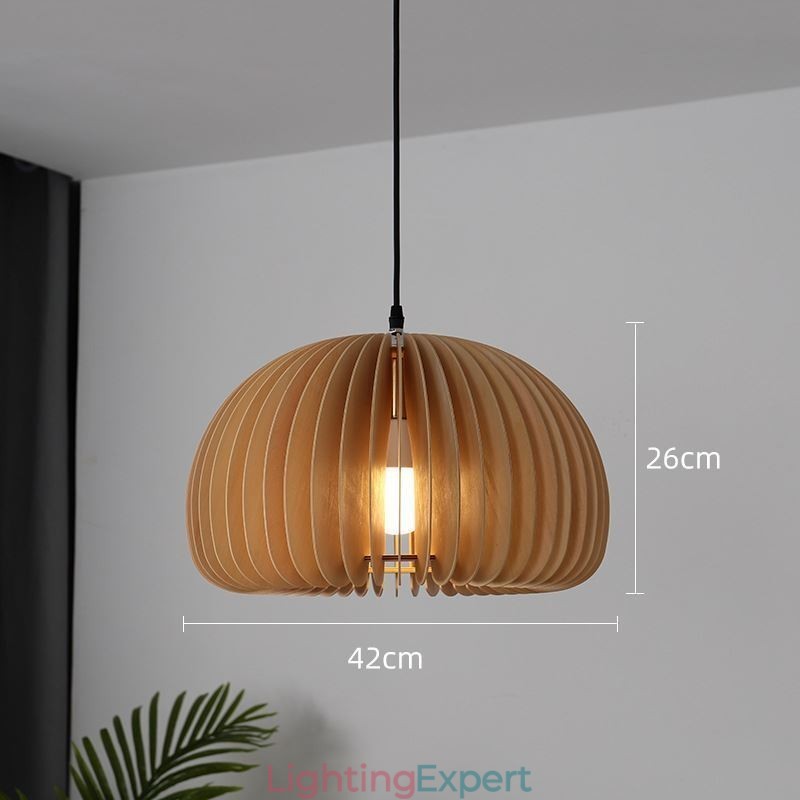 Retro Style Pendant Light Basswood Pumpkin Pendant Lamp