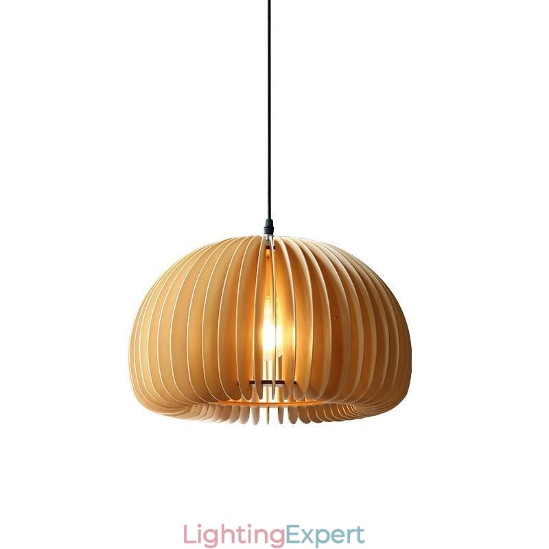 Retro Style Pendant Light Basswood Pumpkin Pendant Lamp