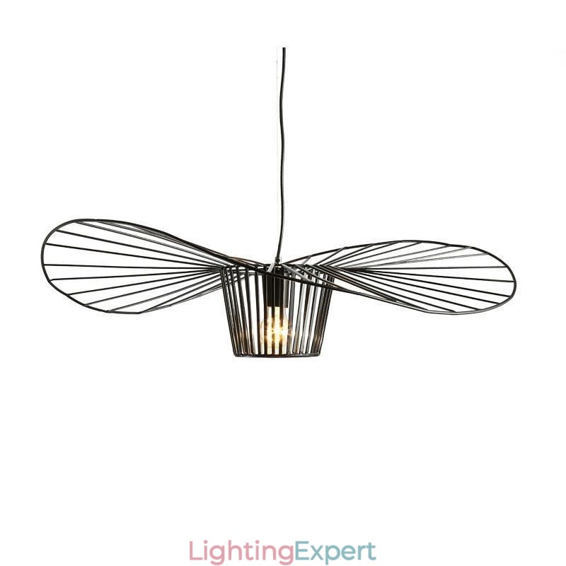Iron Pendant Light Straw Hat Lamp 1 Light