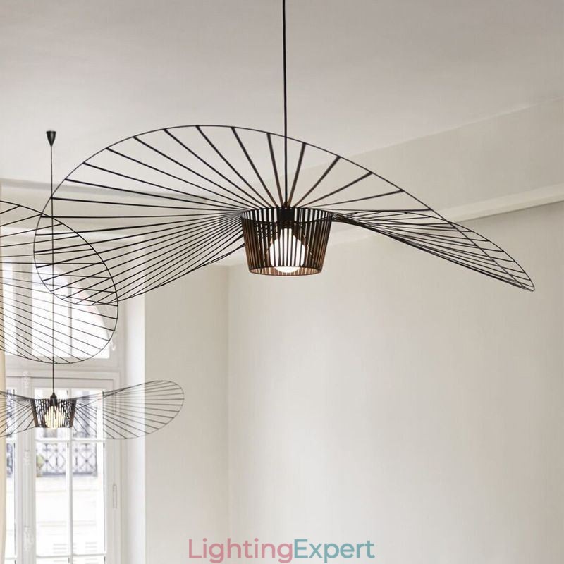 Iron Pendant Light Straw Hat Lamp 1 Light
