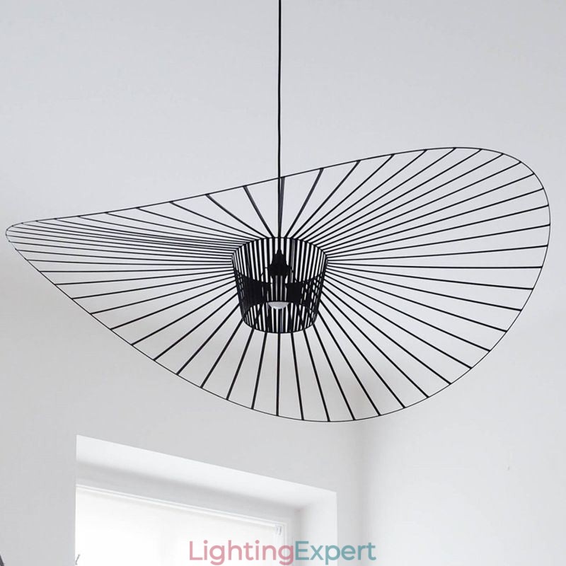 Iron Pendant Light Straw Hat Lamp 1 Light