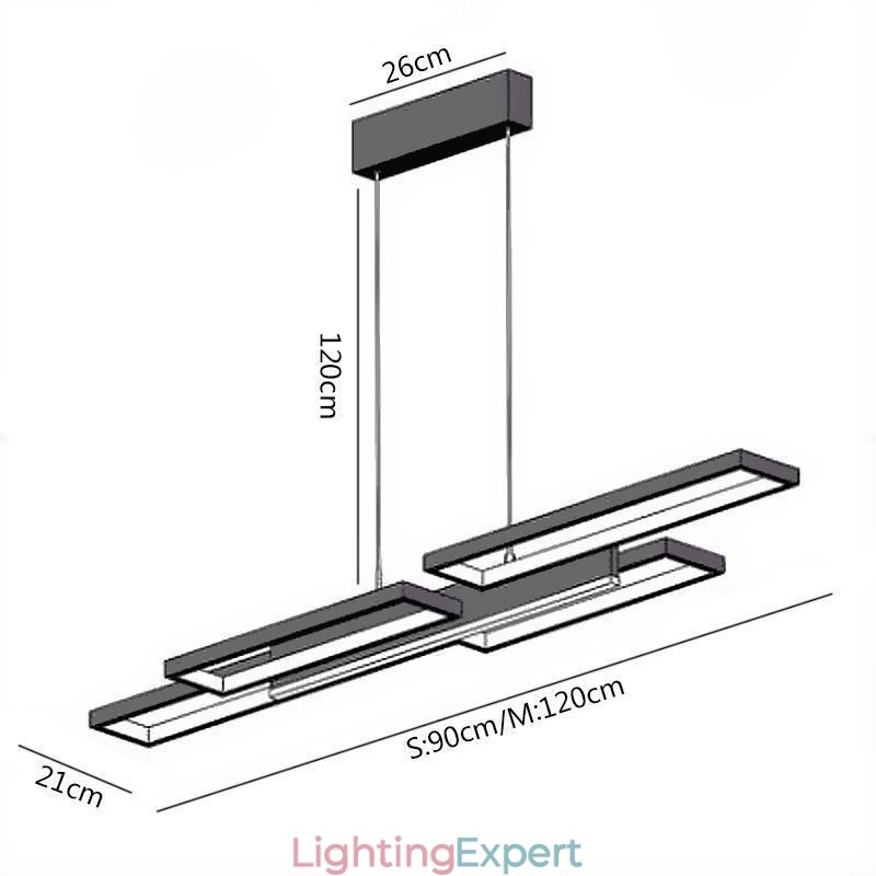 Modern Pendant Light Horizontal Ceiling Light Fixture