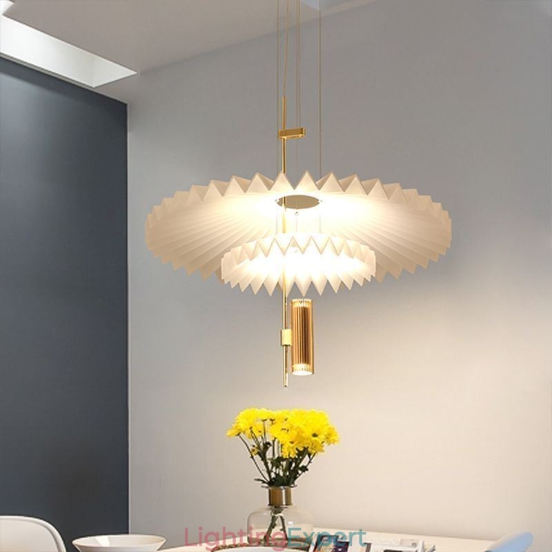 Modern Pleated Pendant Light Acrylic Decorative Lighting