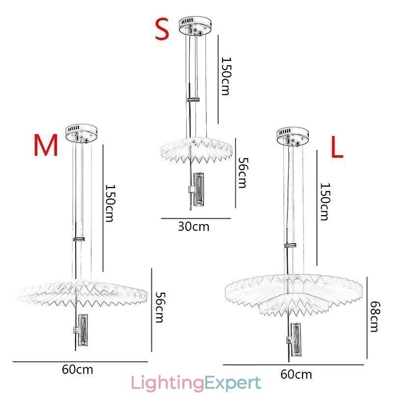 Modern Pleated Pendant Light Acrylic Decorative Lighting