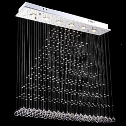 Rectangle Crystal Pendant Light Ceiling Chandelier Lighting Lamps Fixtures
