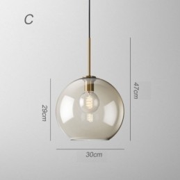 Glass Pendant Light Minimalist Cognac Color Decorative Glass Light Fixture