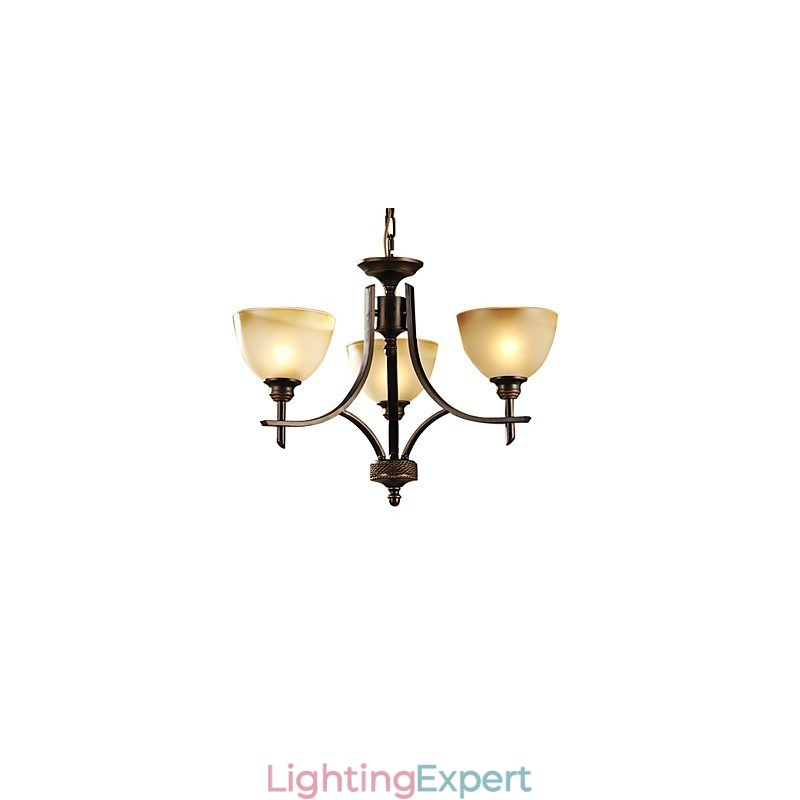 Elegant Chandelier with 3 Lights in Warm Light