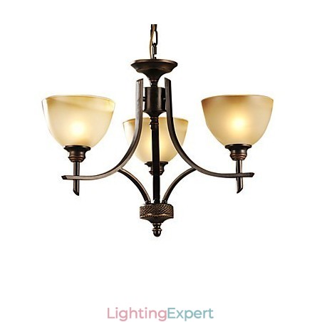 Elegant Chandelier with 3 Lights in Warm Light Elegant Chandelier with 3 Lights in Warm Light