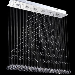 Rectangle Crystal Pendant Light Ceiling Chandelier Lighting Lamps Fixtures