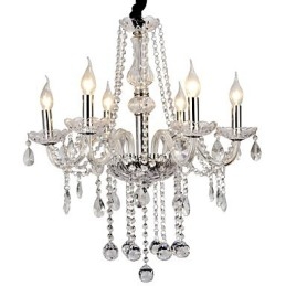Modern Contemporary Crystal Electroplated Metal Chandelier