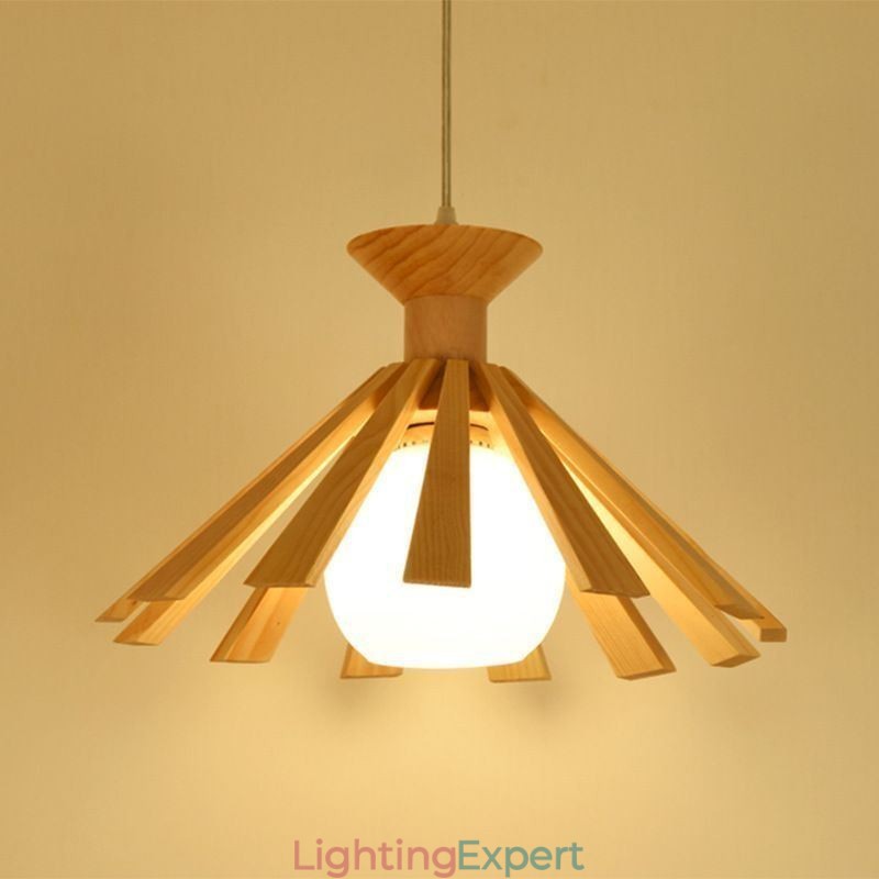 Simple Style Wood Pendant Light Fixture