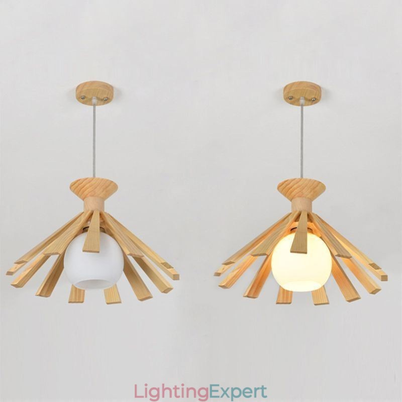 Simple Style Wood Pendant Light Fixture