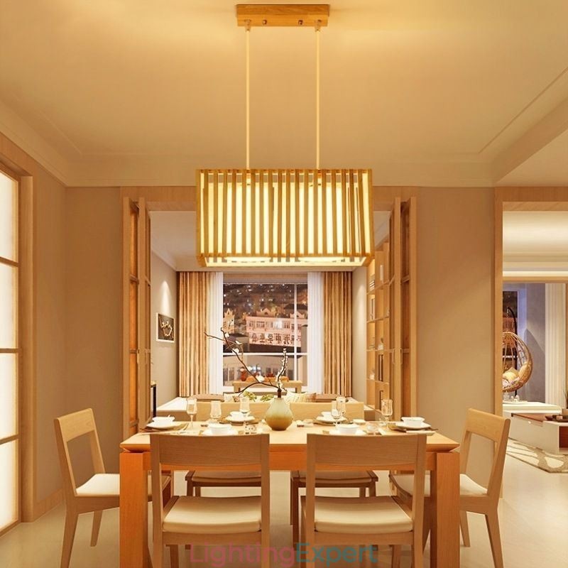 Minimalist Wood Cage Pendant Light