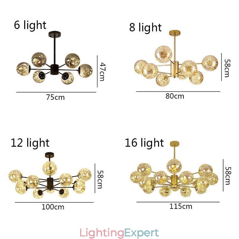 Magic Bean Pendant Light Nordic Style Glass Ball Gypsophila Pendant Light