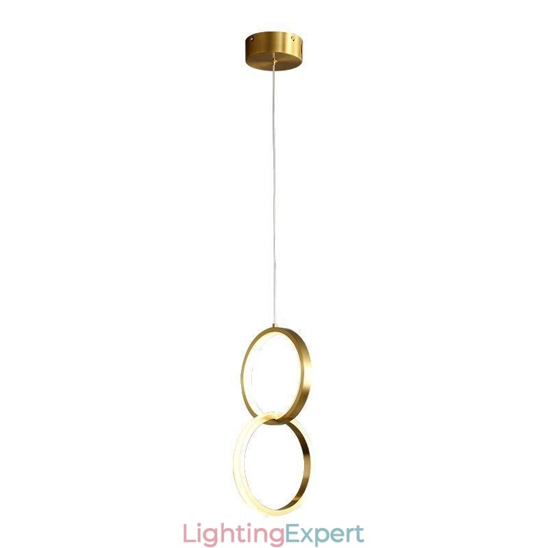 Pendant Light Brass Rings Decorative Light Fixture