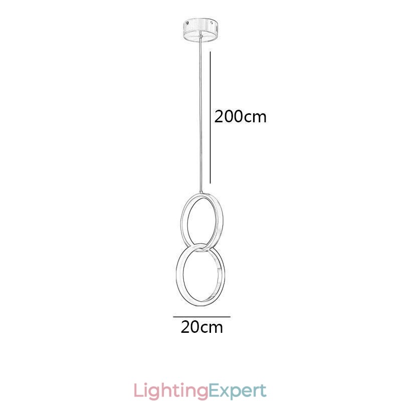 Pendant Light Brass Rings Decorative Light Fixture
