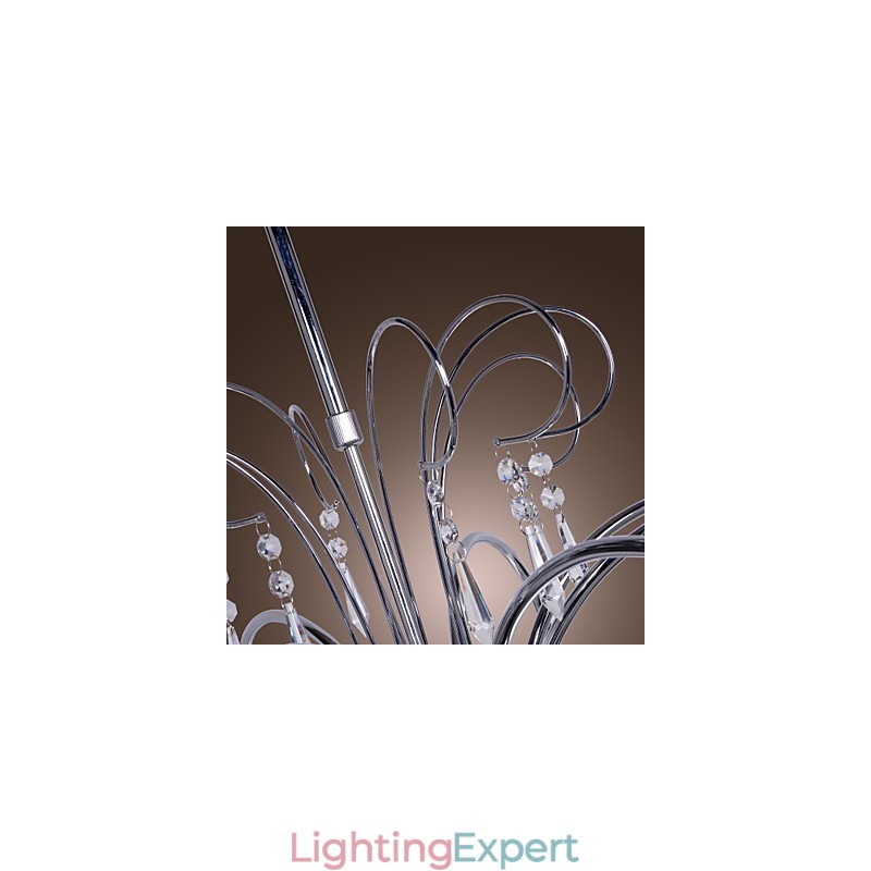 Modern Contemporary Crystal Chrome Metal Chandelier