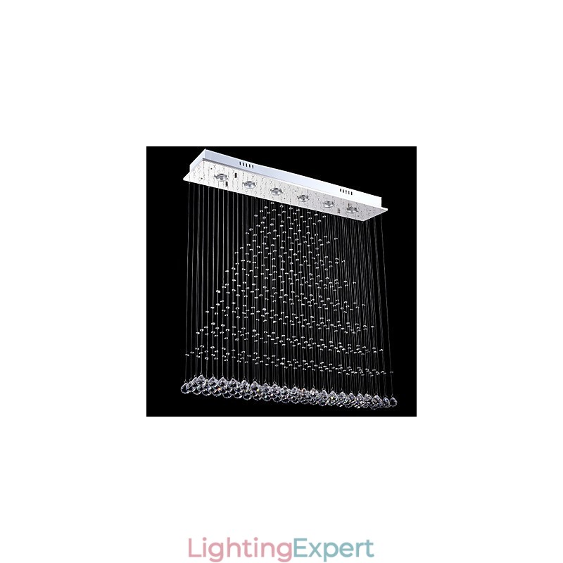 Rectangle Crystal Pendant Light Ceiling Chandelier Lighting Lamps Fixtures