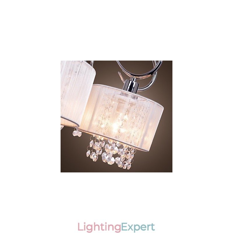 Modern Contemporary Crystal Chrome Metal Chandelier