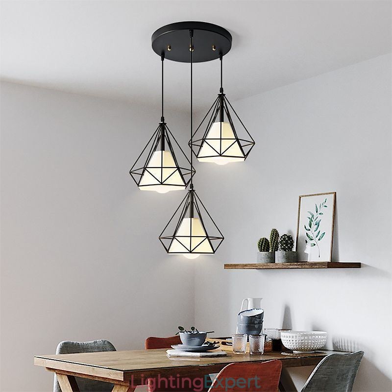 Diamond Shaped Pendant Light Modern Minimalist Decorative Light Fixture