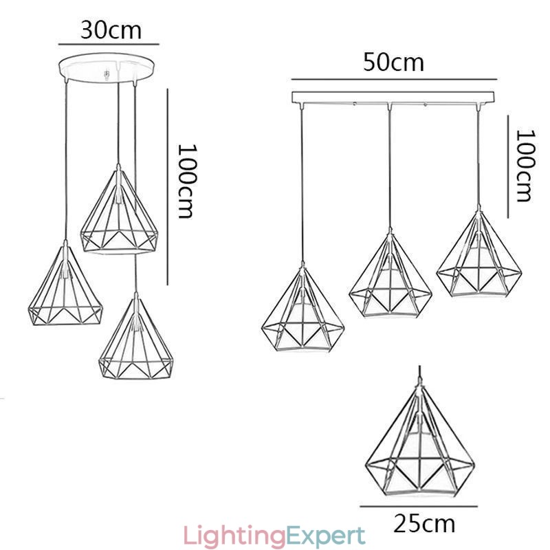 Diamond Shaped Pendant Light Modern Minimalist Decorative Light Fixture