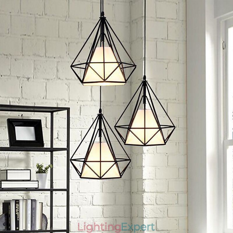 Diamond Shaped Pendant Light Modern Minimalist Decorative Light Fixture