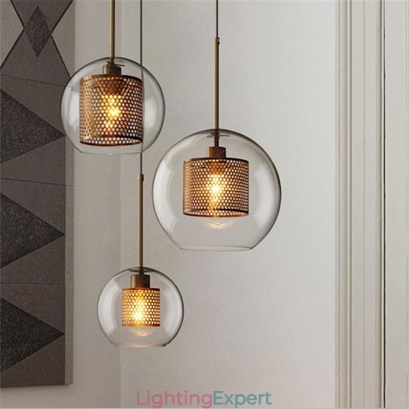 Minimalist Glass Cluster Pendant Light 3 Light Ceiling Light Island