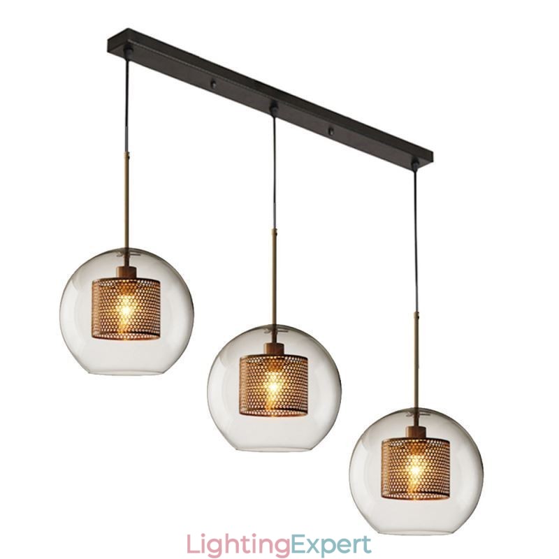 Minimalist Glass Cluster Pendant Light 3 Light Ceiling Light Island