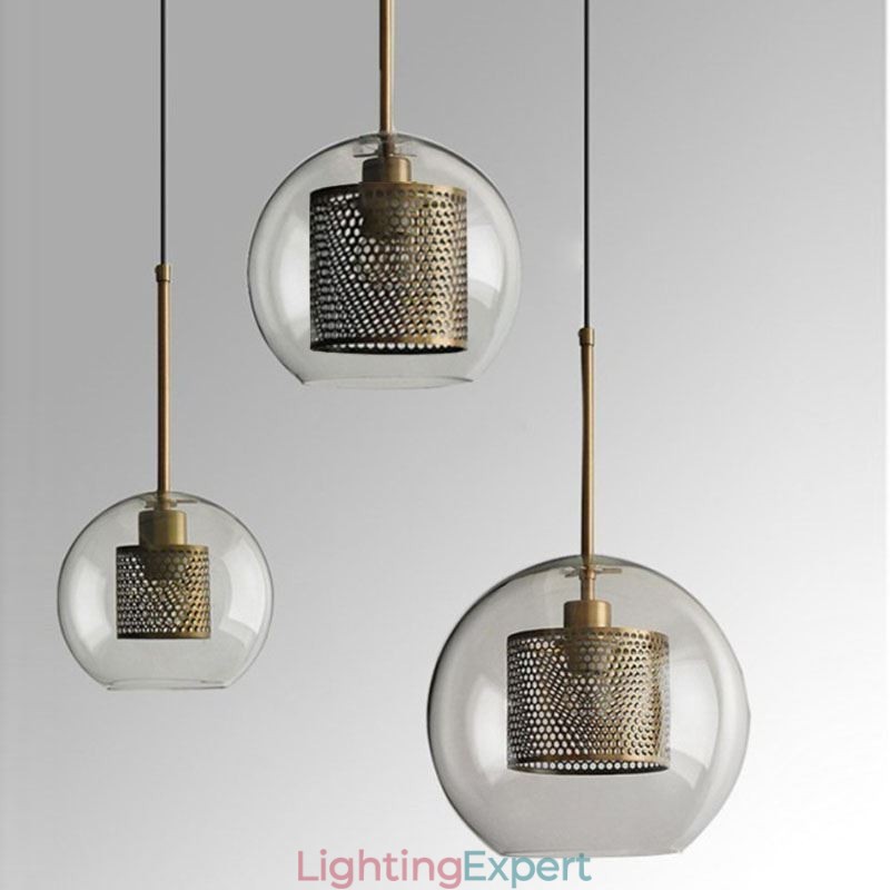 Minimalist Glass Cluster Pendant Light 3 Light Ceiling Light Island