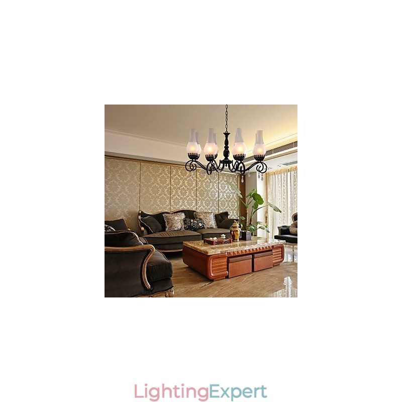Traditional Classic Candle Style Painting Chandelier