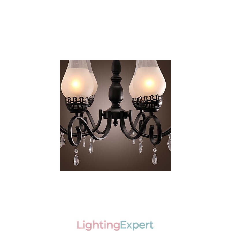 Traditional Classic Candle Style Painting Chandelier