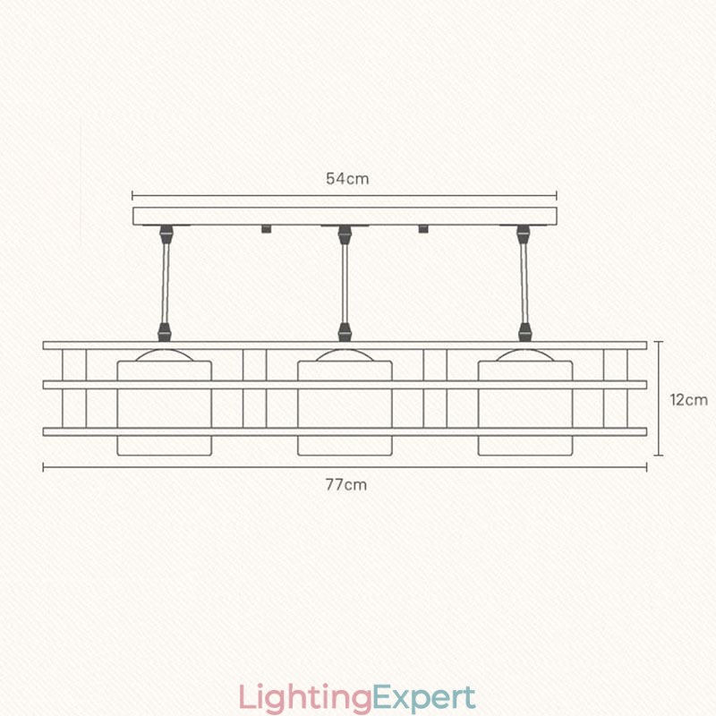 Creative 3 Lights Oak Pendant Lamp Decorative Wood Ceiling Light Cafe