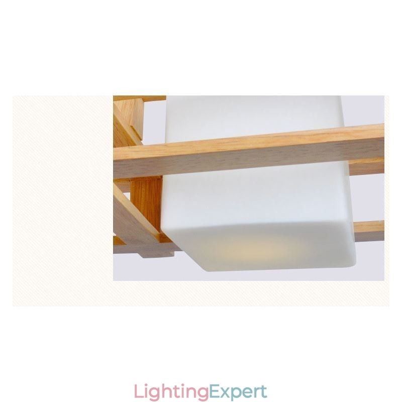 Creative 3 Lights Oak Pendant Lamp Decorative Wood Ceiling Light Cafe