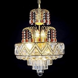 Traditional Classic Crystal Painting Metal Chandelier