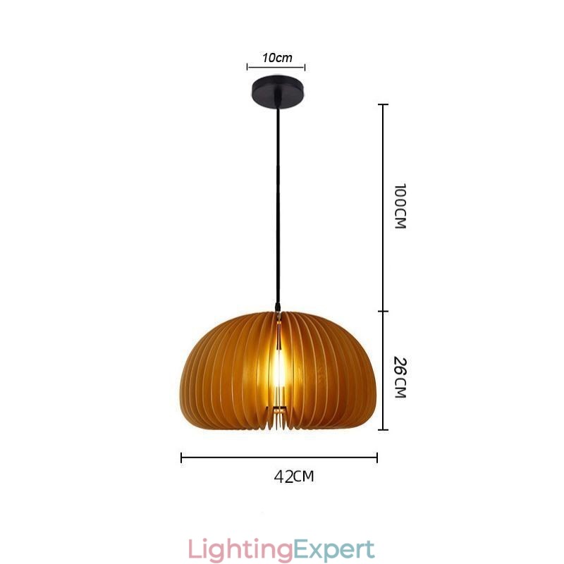 Retro Style Pendant Light Basswood Pumpkin Pendant Lamp