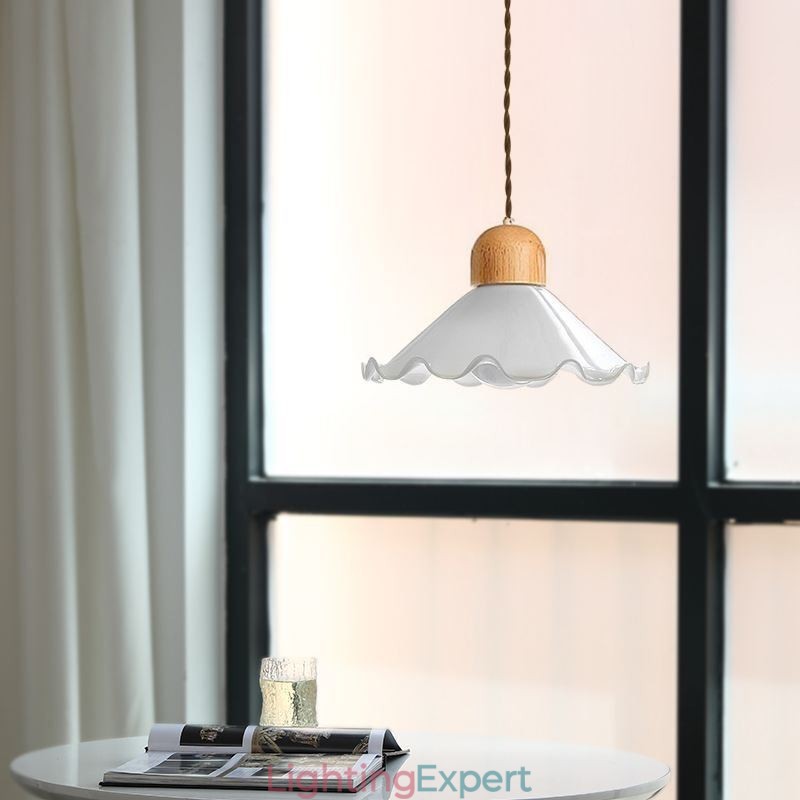 Modern Lace Glass Pendant Light Single Head Pendant Lamp