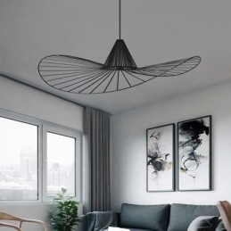 Iron Pendant Light Simple Straw Hat Lamp 1 Light